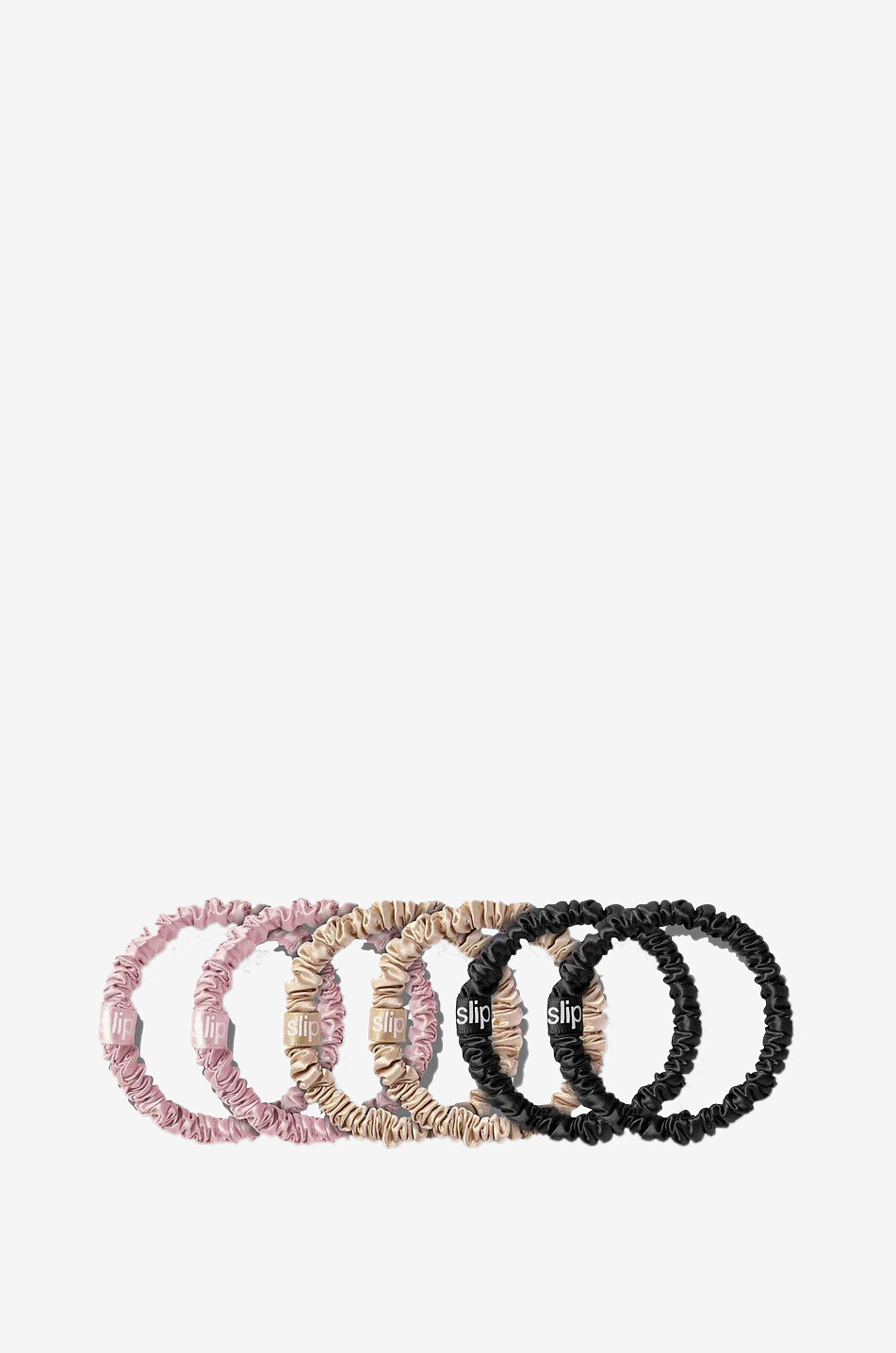 Multi pack of six skinny silk scrunchies