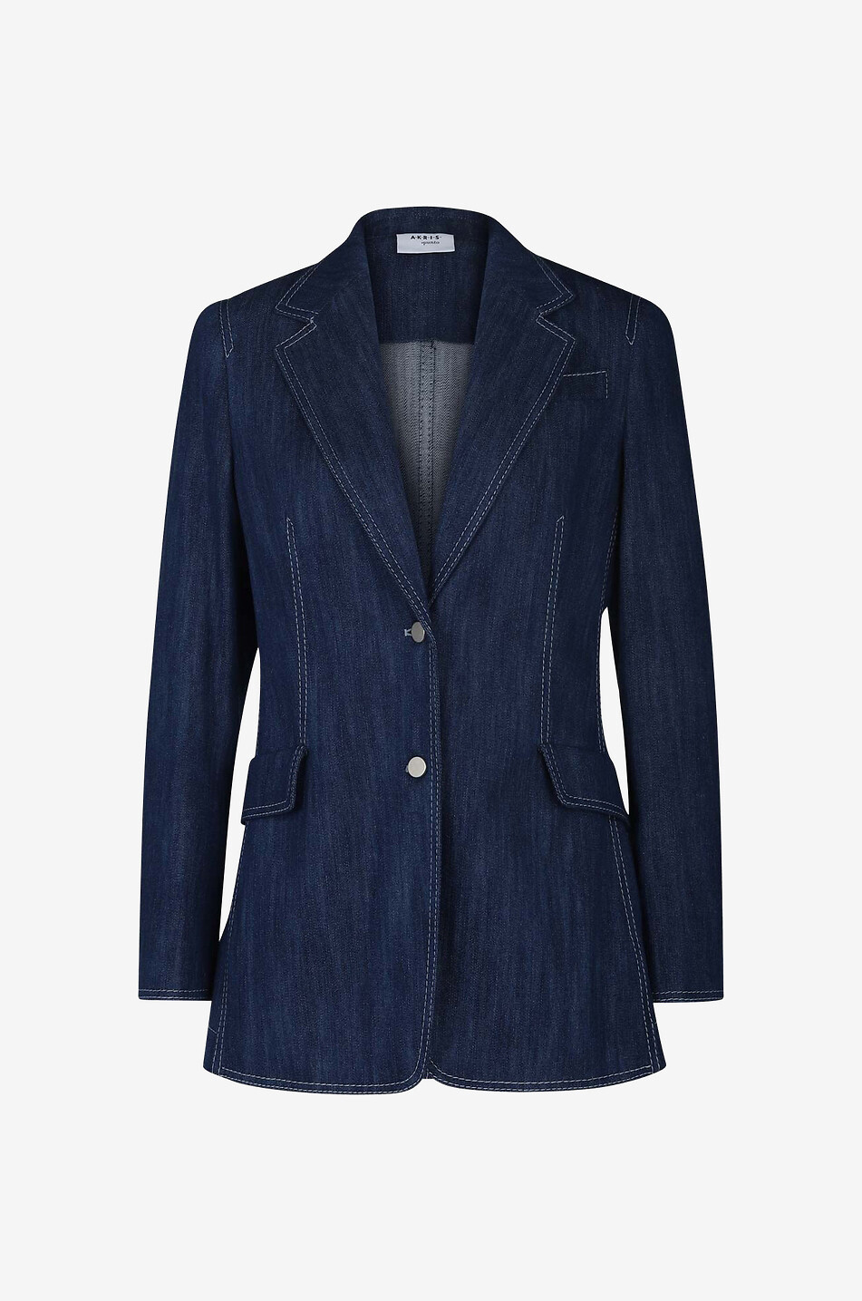 Taillierter einreihiger Denim-Blazer