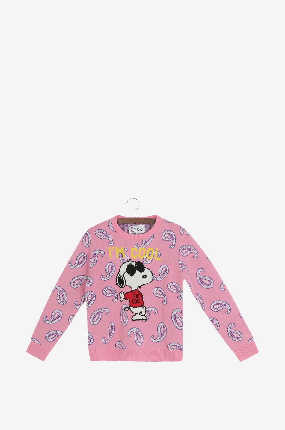 MC2 SAINT BARTH Mädchen-Jacquard-Pullover Princess Snoopy Rock Paisley Mädchen ROSA 1