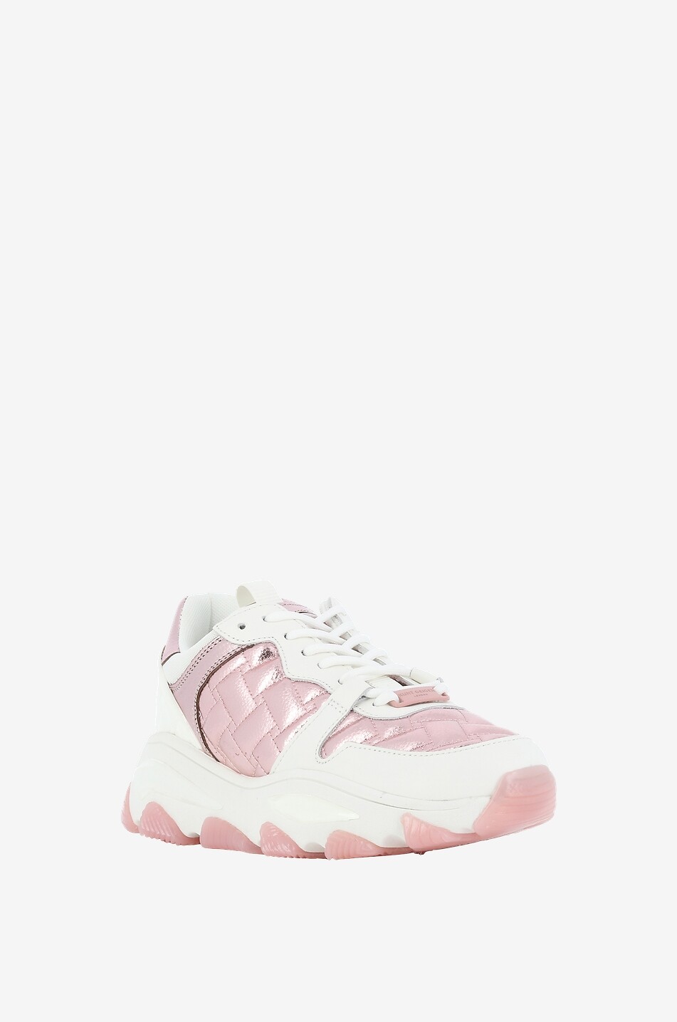 KURT GEIGER LONDON Lettie Eagle leather lace-up sneakers Women PINK 1