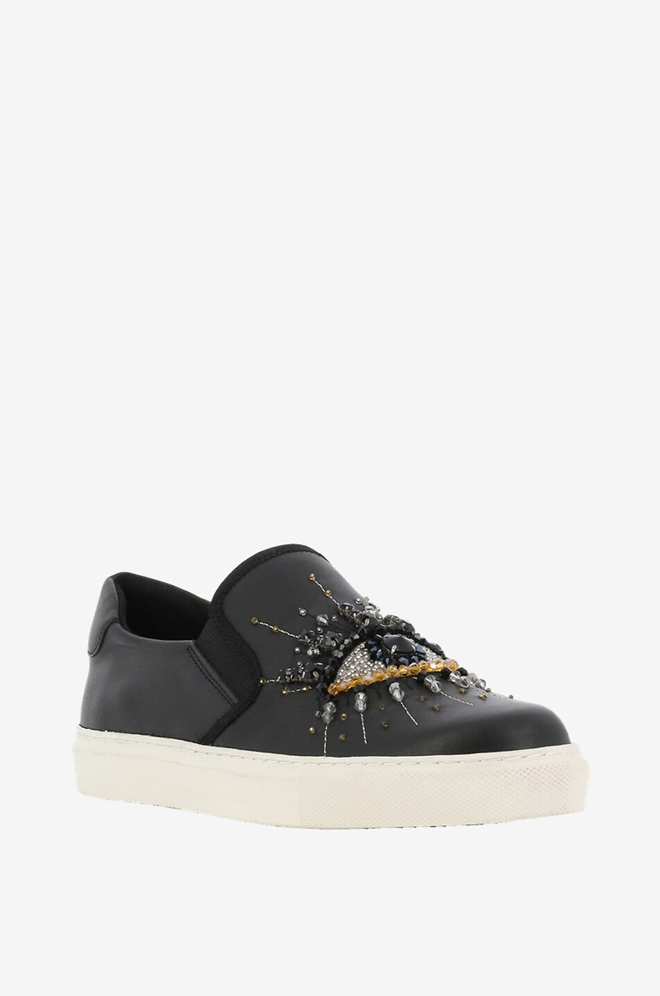 KURT GEIGER LONDON Baskets slip-on en cuir motif yeux Leah Eye Femme NOIR 1
