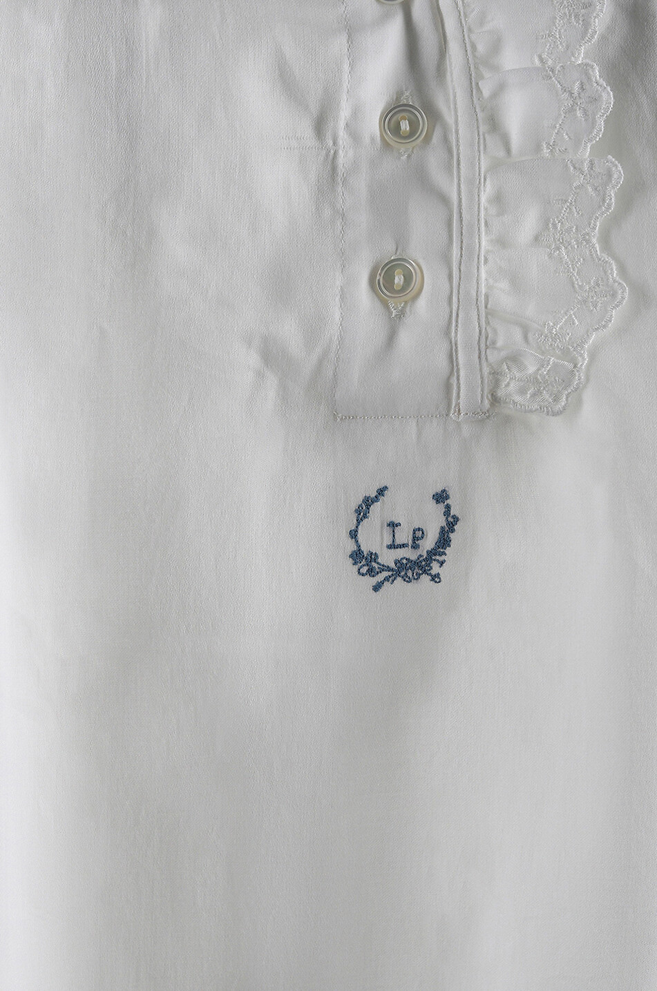 LALIDE A PARIS Chemise de nuit en coton Solène Femme BLANC 3