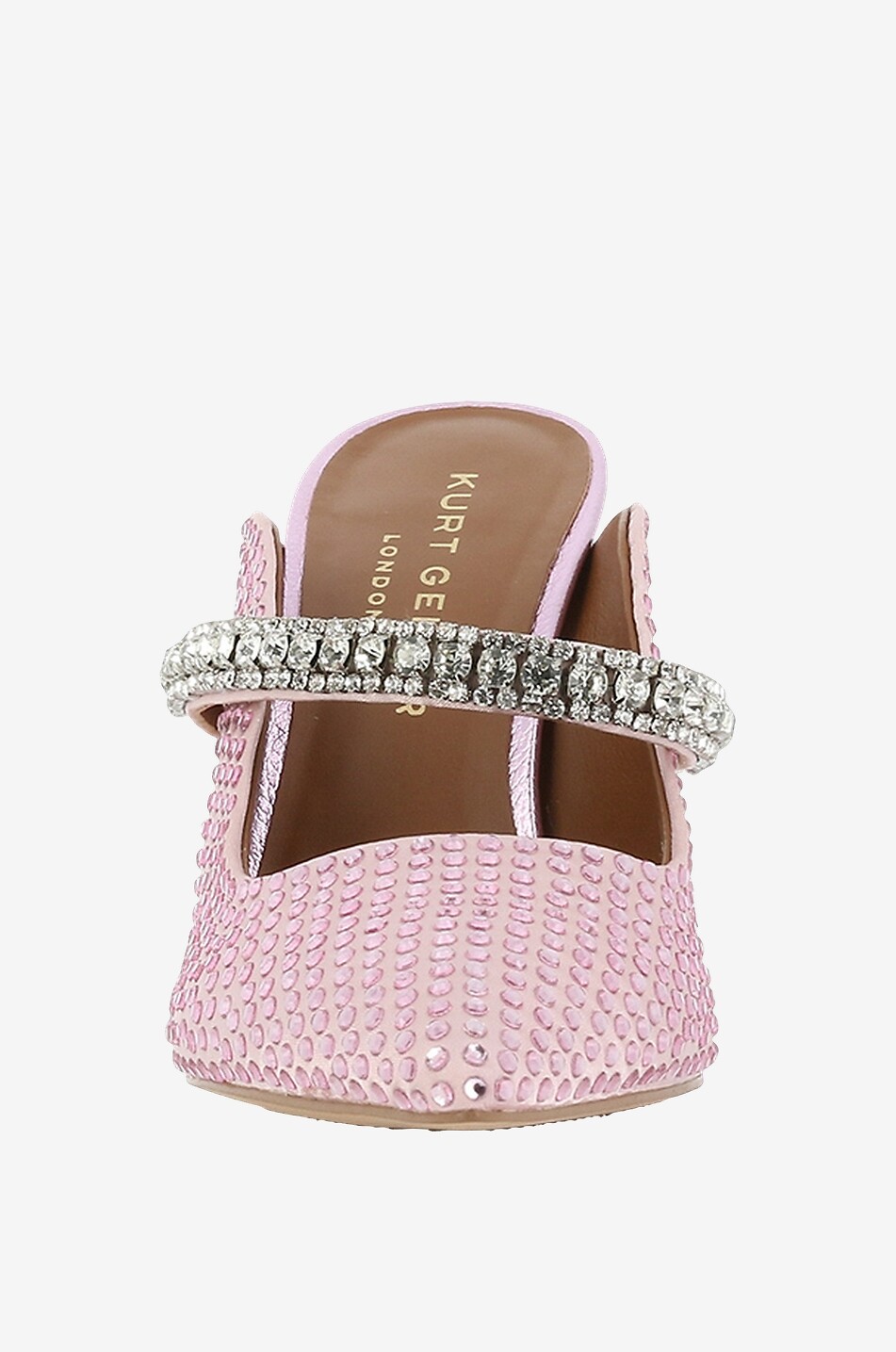 Mules à talon en tissu Duke Crystal 95