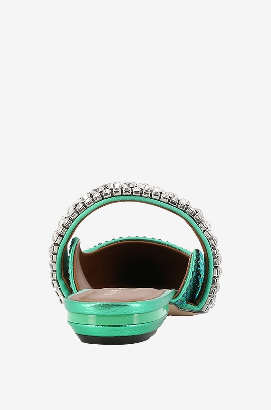 KURT GEIGER LONDON Princely Crystals flat fabric slides Women GREEN 4