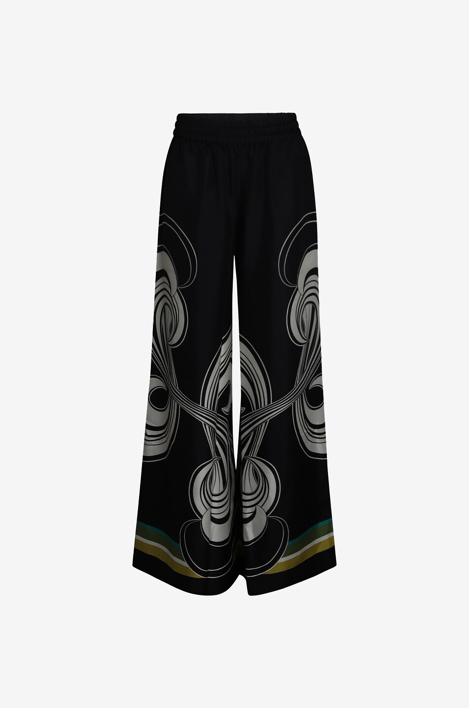 Pantalon large en soie Palazzo Rainbow Swirl