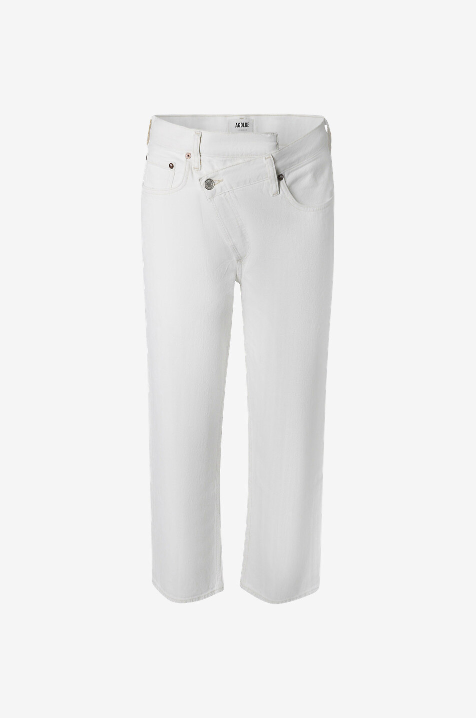 AGOLDE Jean décontracté en coton Criss Cross Femme BLANC 1
