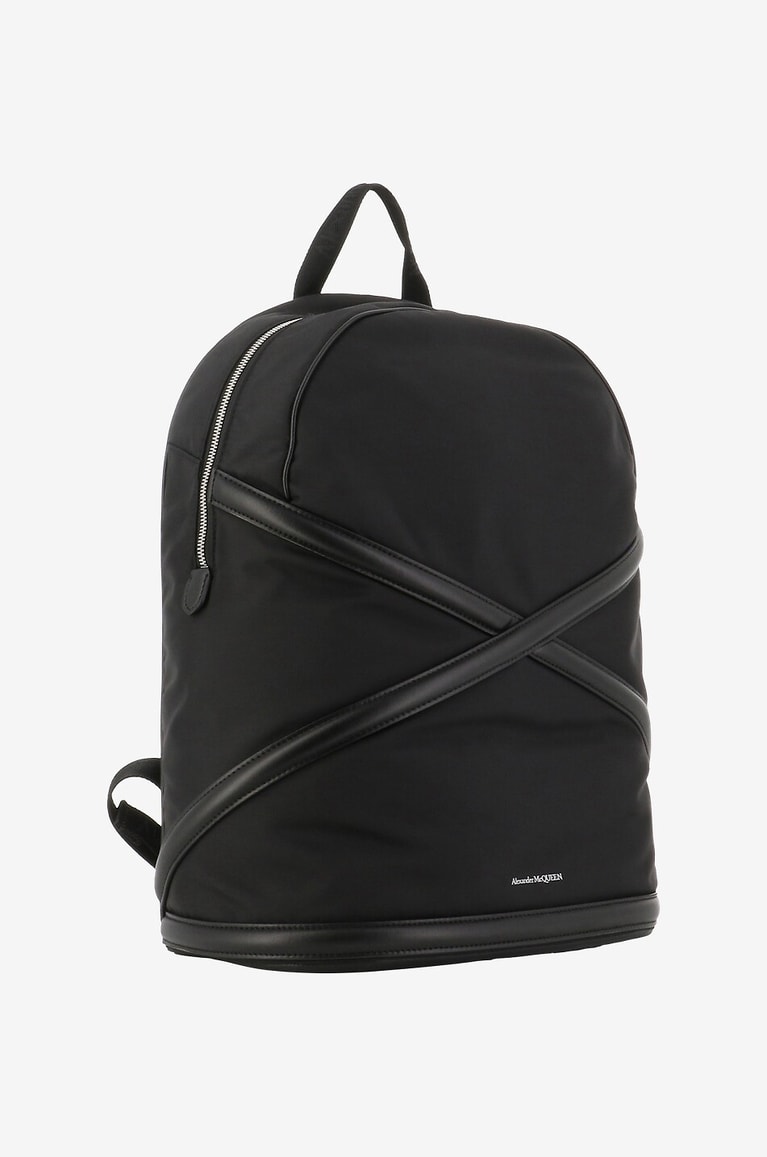 ALEXANDER McQUEEN Sac à dos en nylon et cuir The Harness Homme NOIR 2