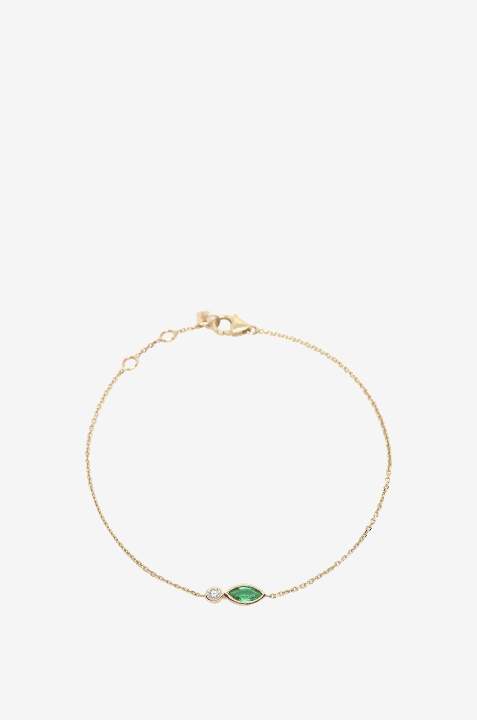 AVINAS Armband aus Gelbgold mit Smaragd Lucky Feather Damen GRÜN 1