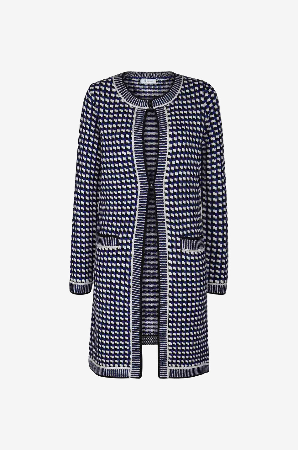 Langer Cardigan in Tweed-Optik