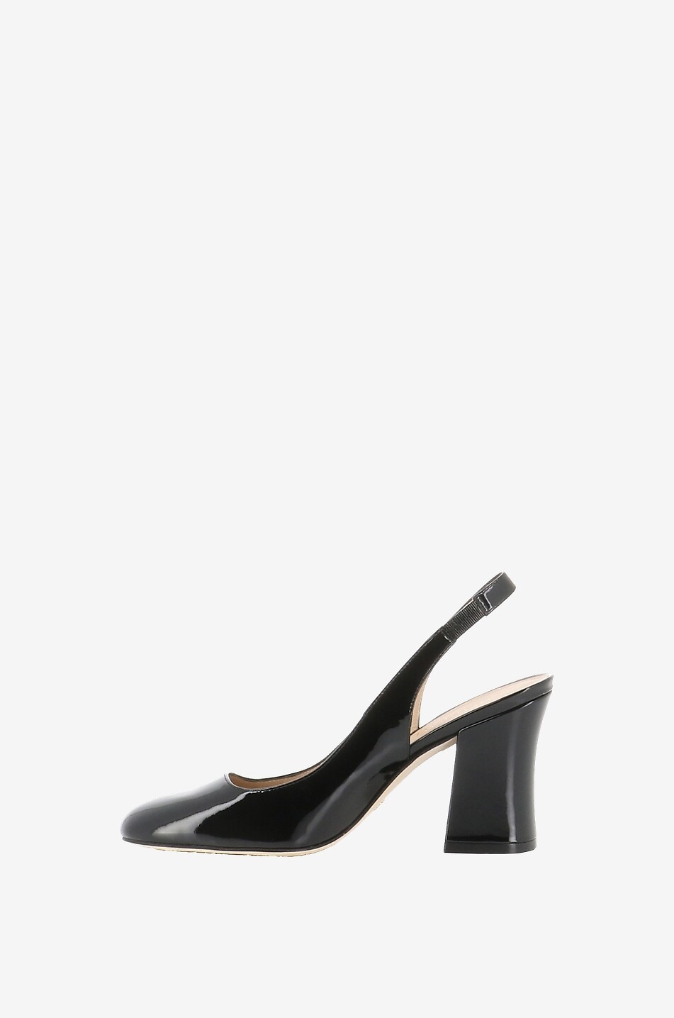 Escarpins à bride arrière en cuir verni Curveblock 85