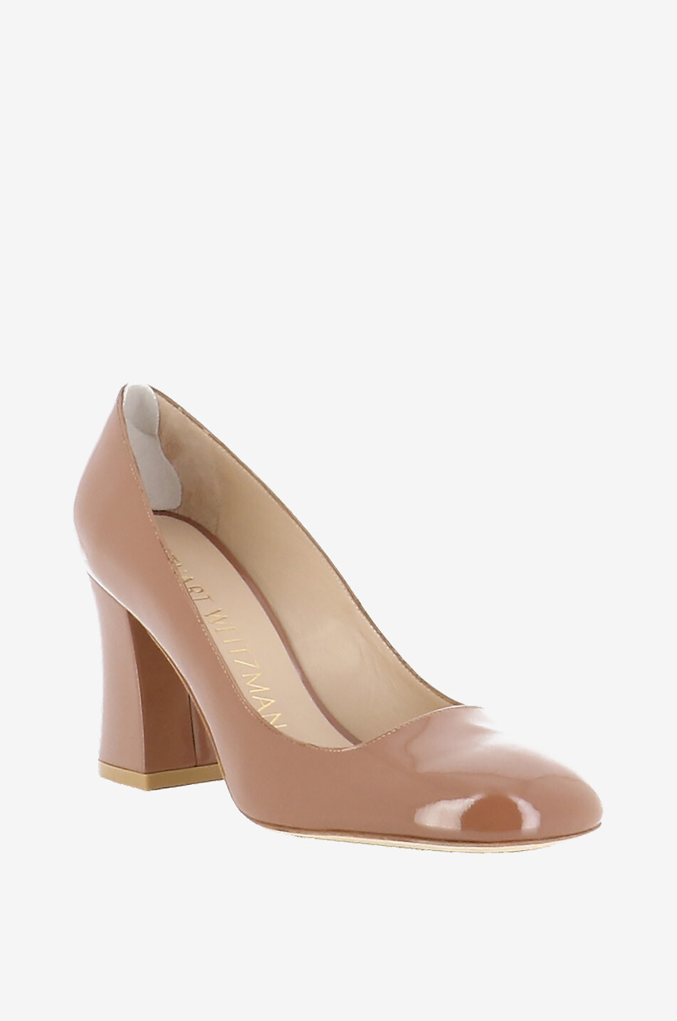 Escarpins en cuir verni Curveblock 85