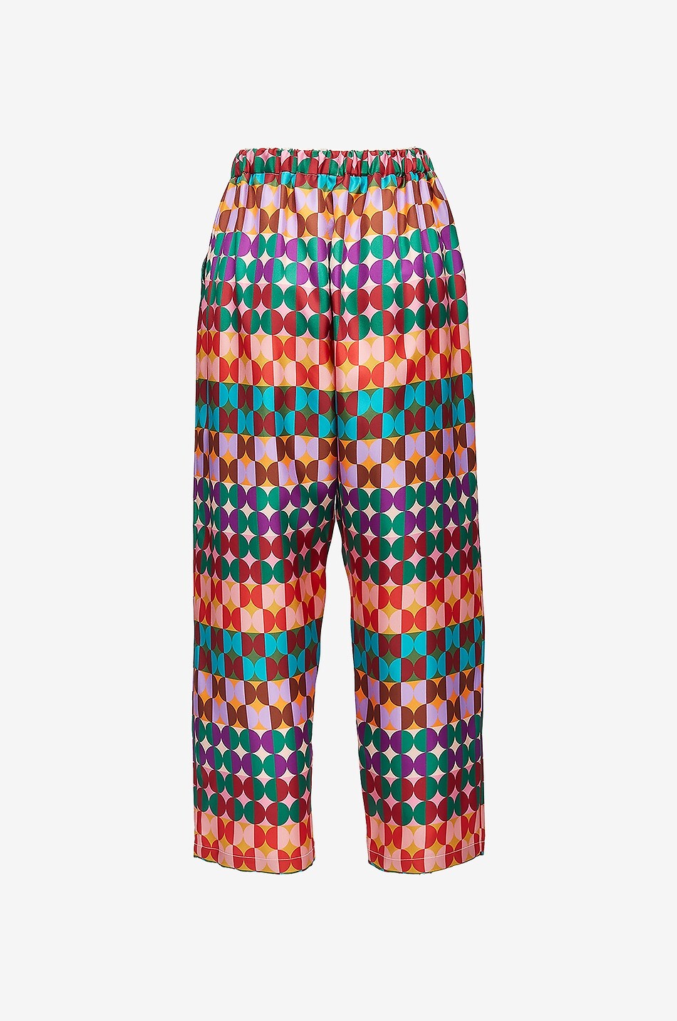 Weite Seidenhose Drawstring Pants Mezzaluna Rainbow