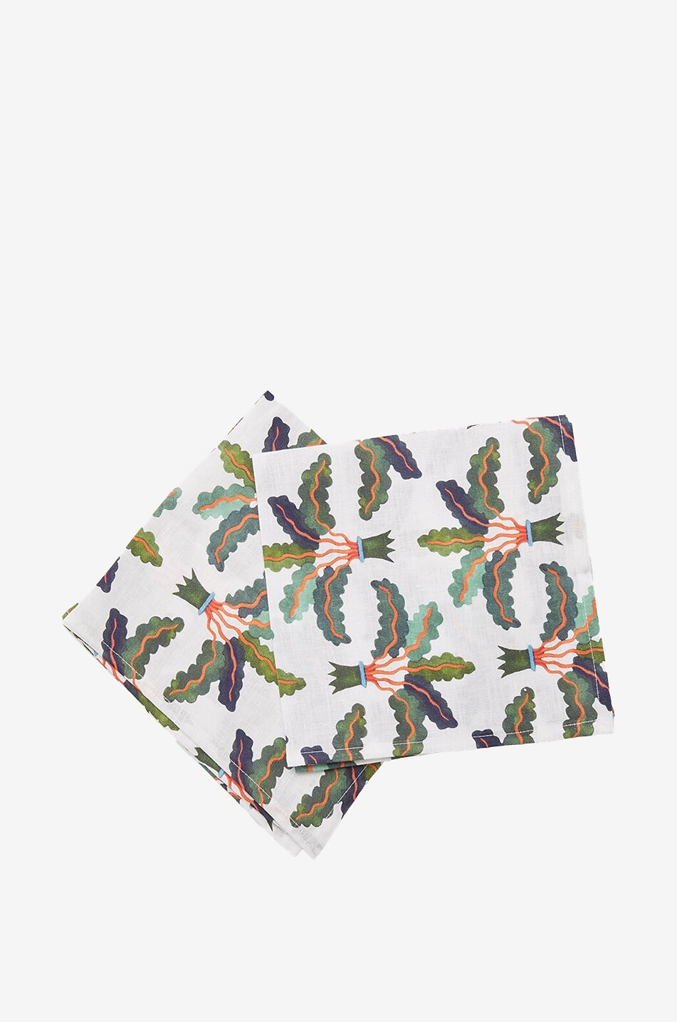 LA DOUBLEJ Set de deux serviettes en lin Dinner Palms Maison MULTICOLORE 2