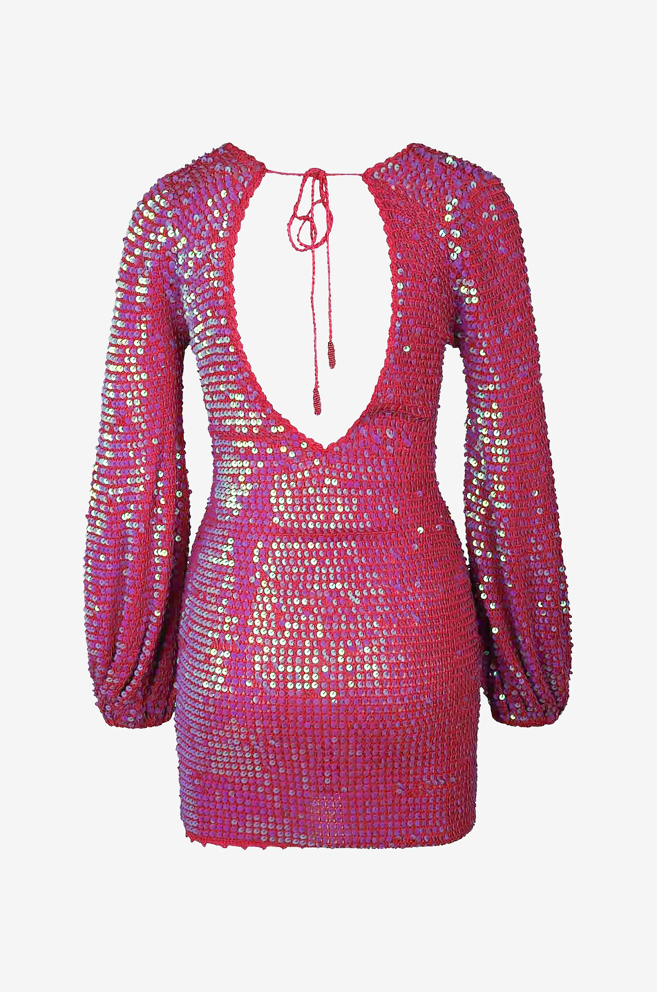 RETROFETE Tara sequin adorned crochet mini dress Women DARK PINK 2
