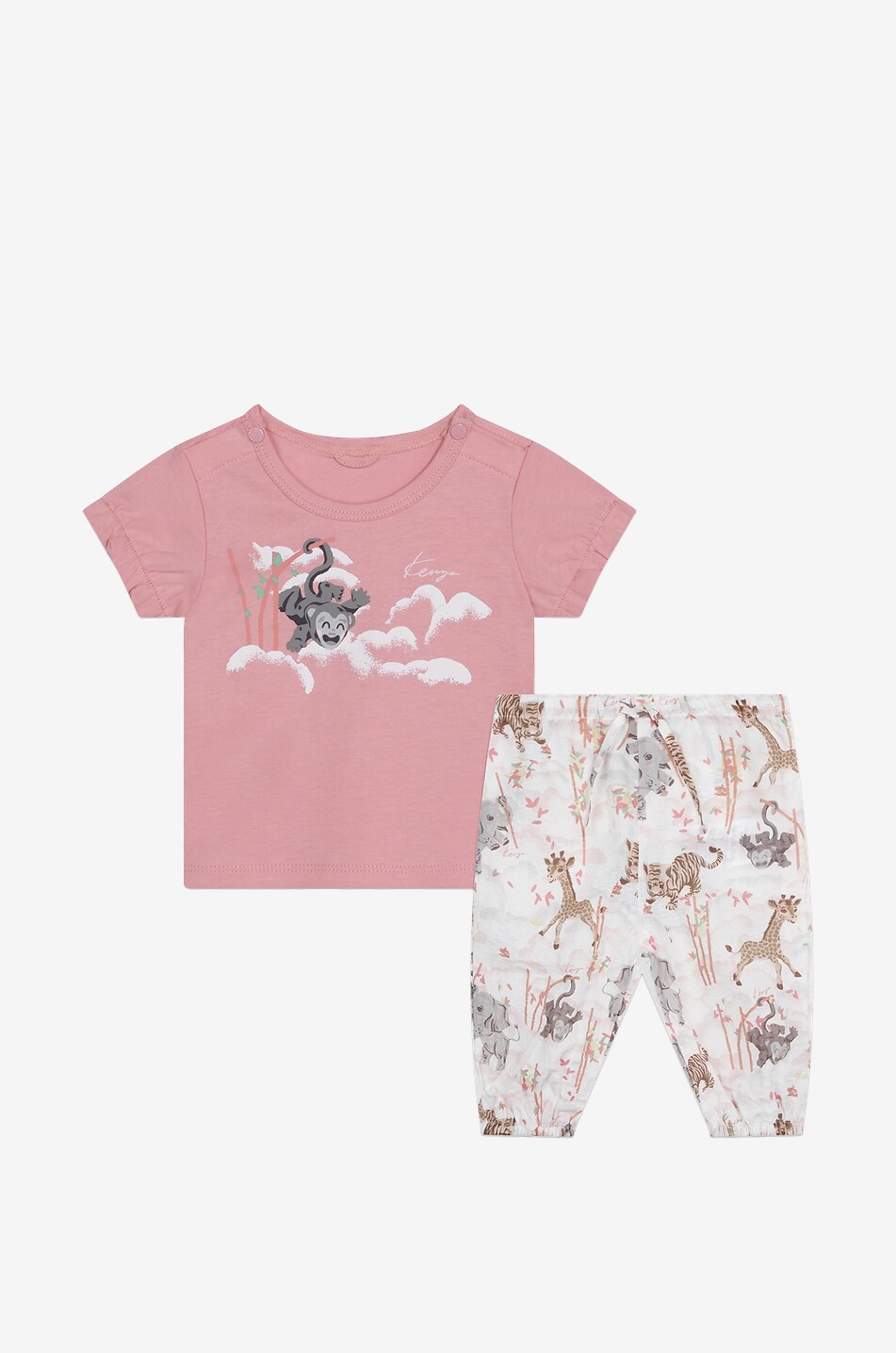 KENZO Baby-Set mit T-Shirt und Hose Jungle Baby DUNKELROSA 1