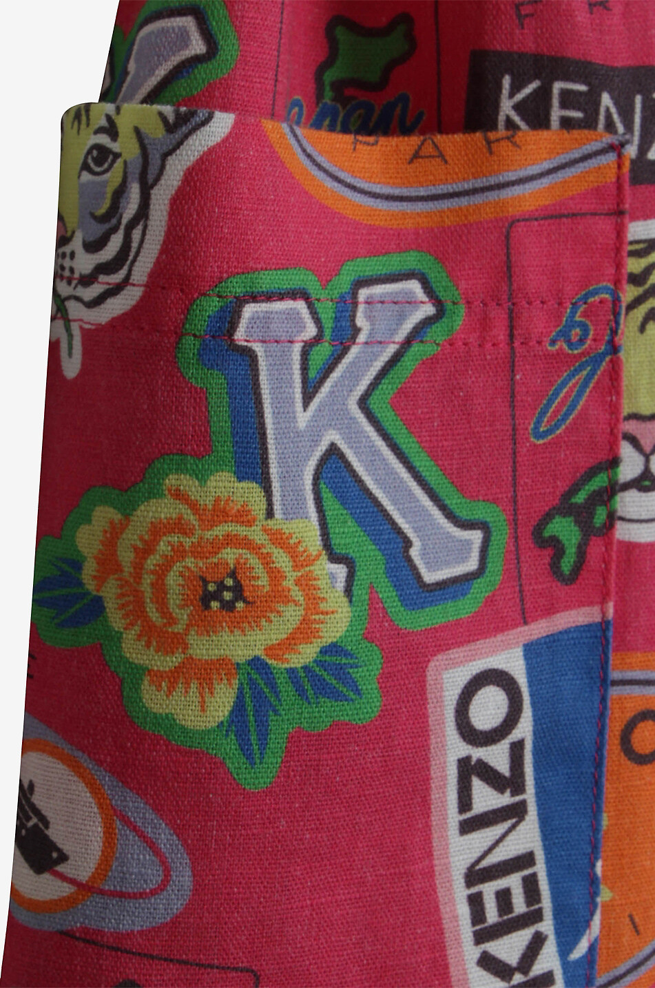 KENZO Ausgestellter Mädchenrock Tiger Travel Mädchen ROSA 3