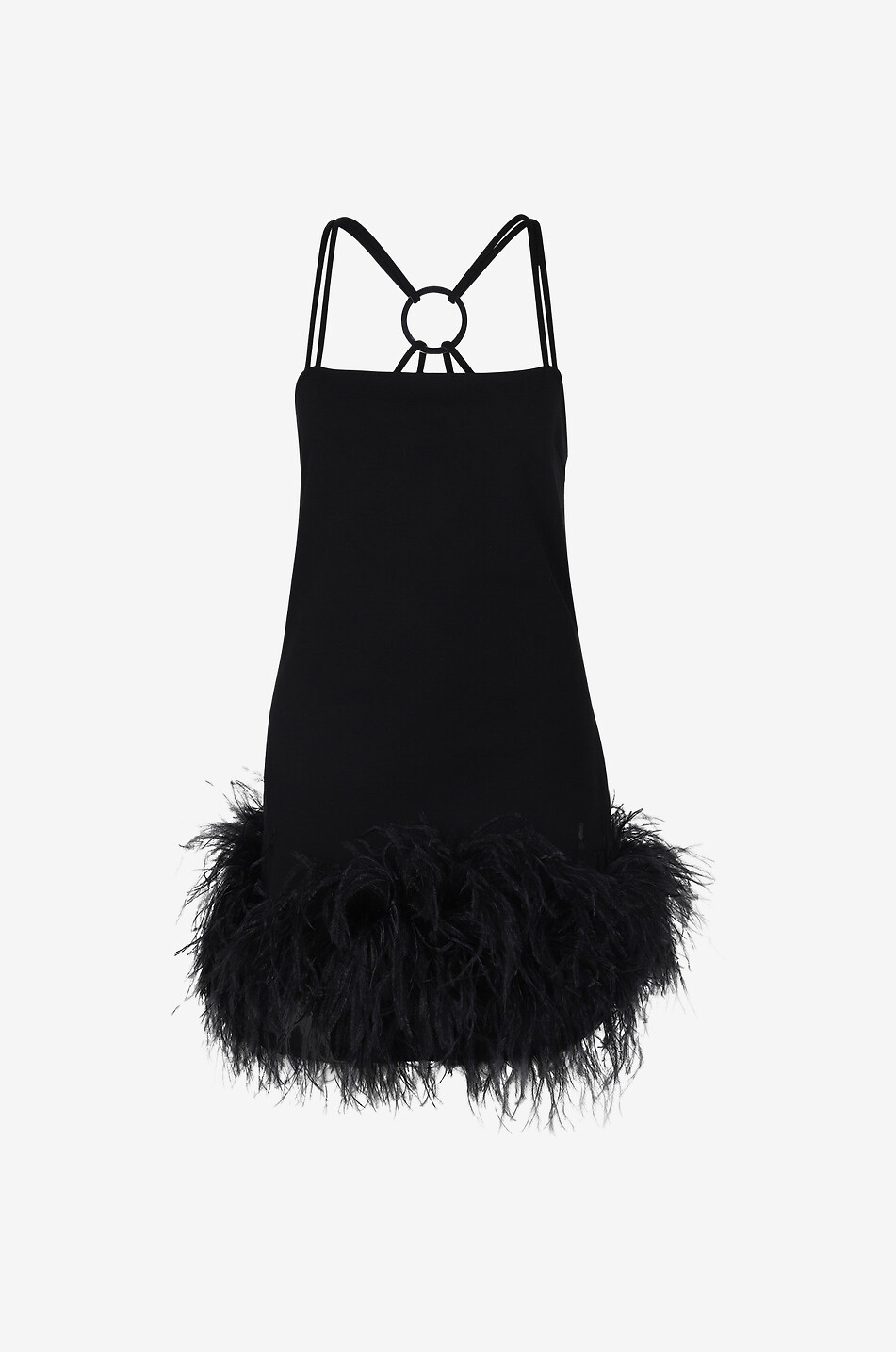 Mini robe à bretelles et plumes Fujiko