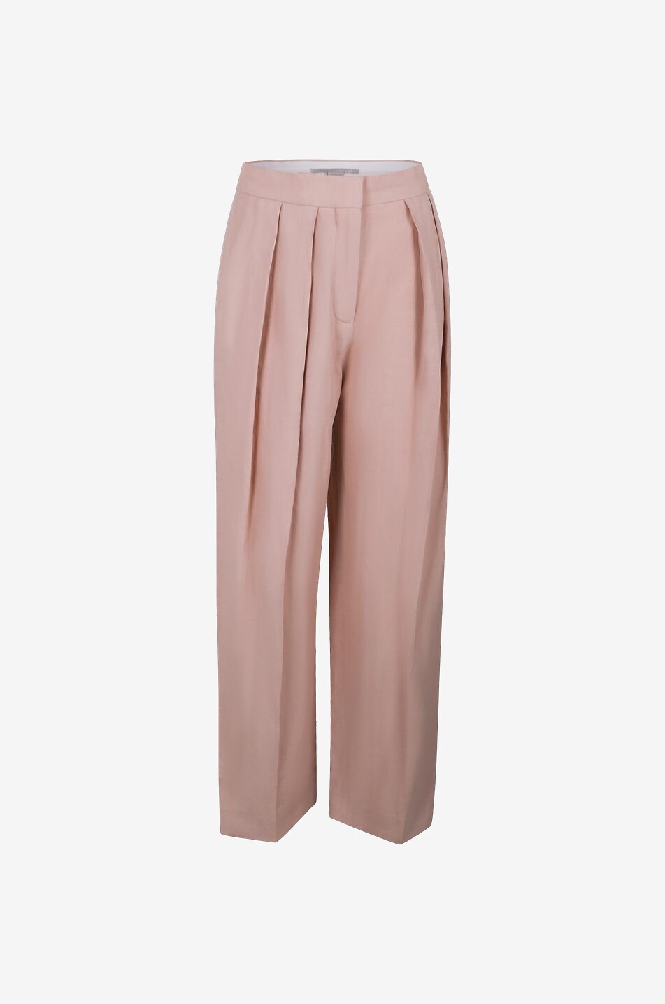 Pantalon à pinces droit en lin mélangé fluide