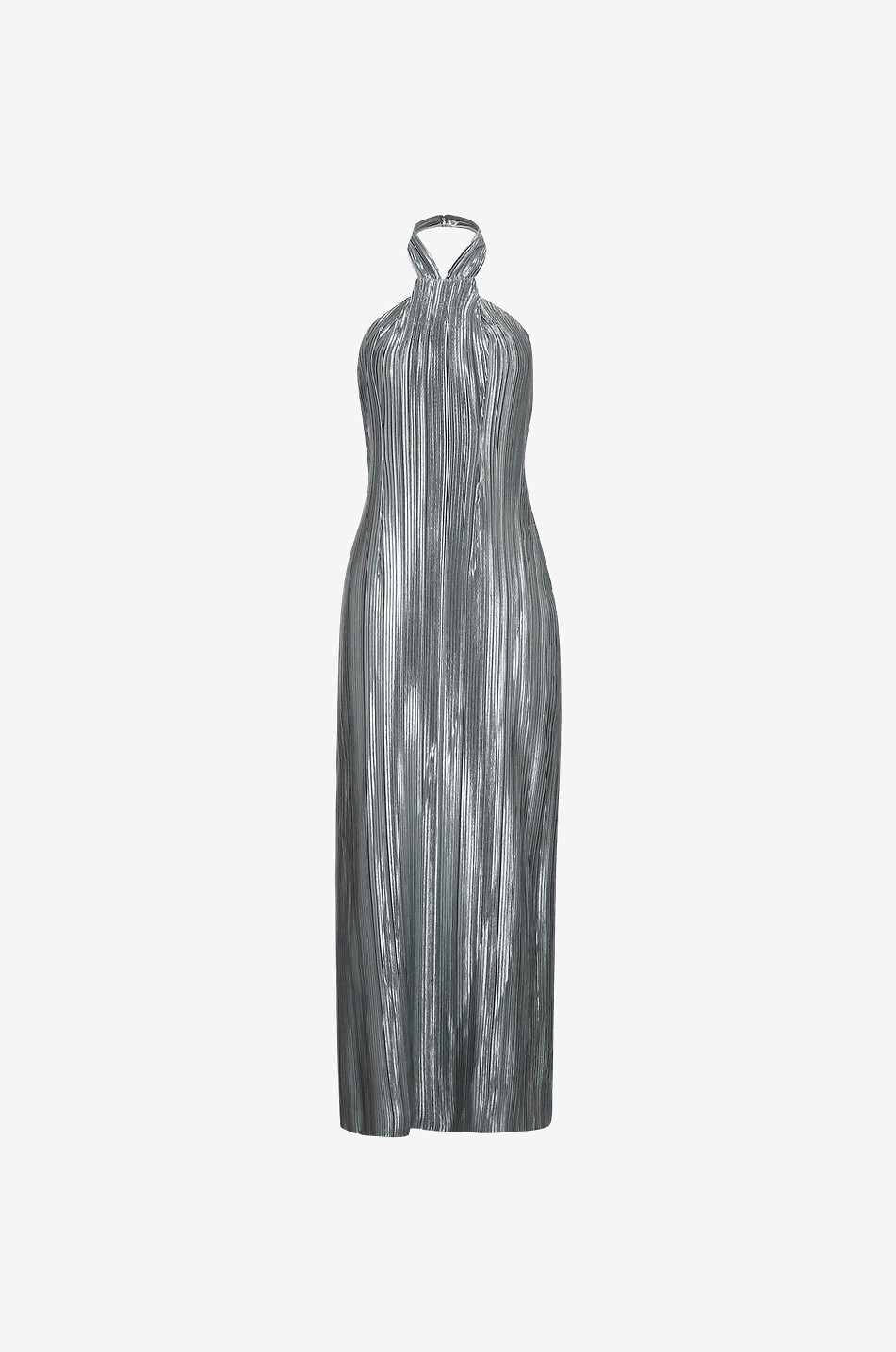 Langes plissiertes Metallic-Kleid Panarea
