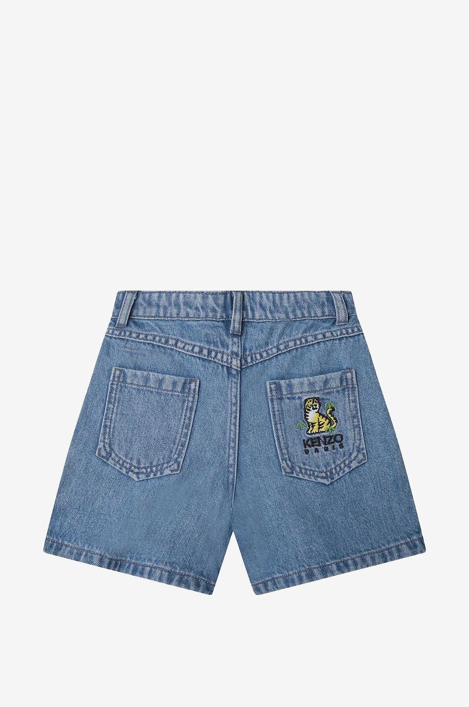 KENZO Bamboo Tiger girl's denim shorts Girl BLUE 2