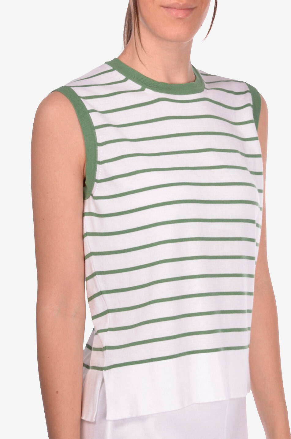 GRAN SASSO Top rayé sans manches en coton Femme MULTICOLORE 4