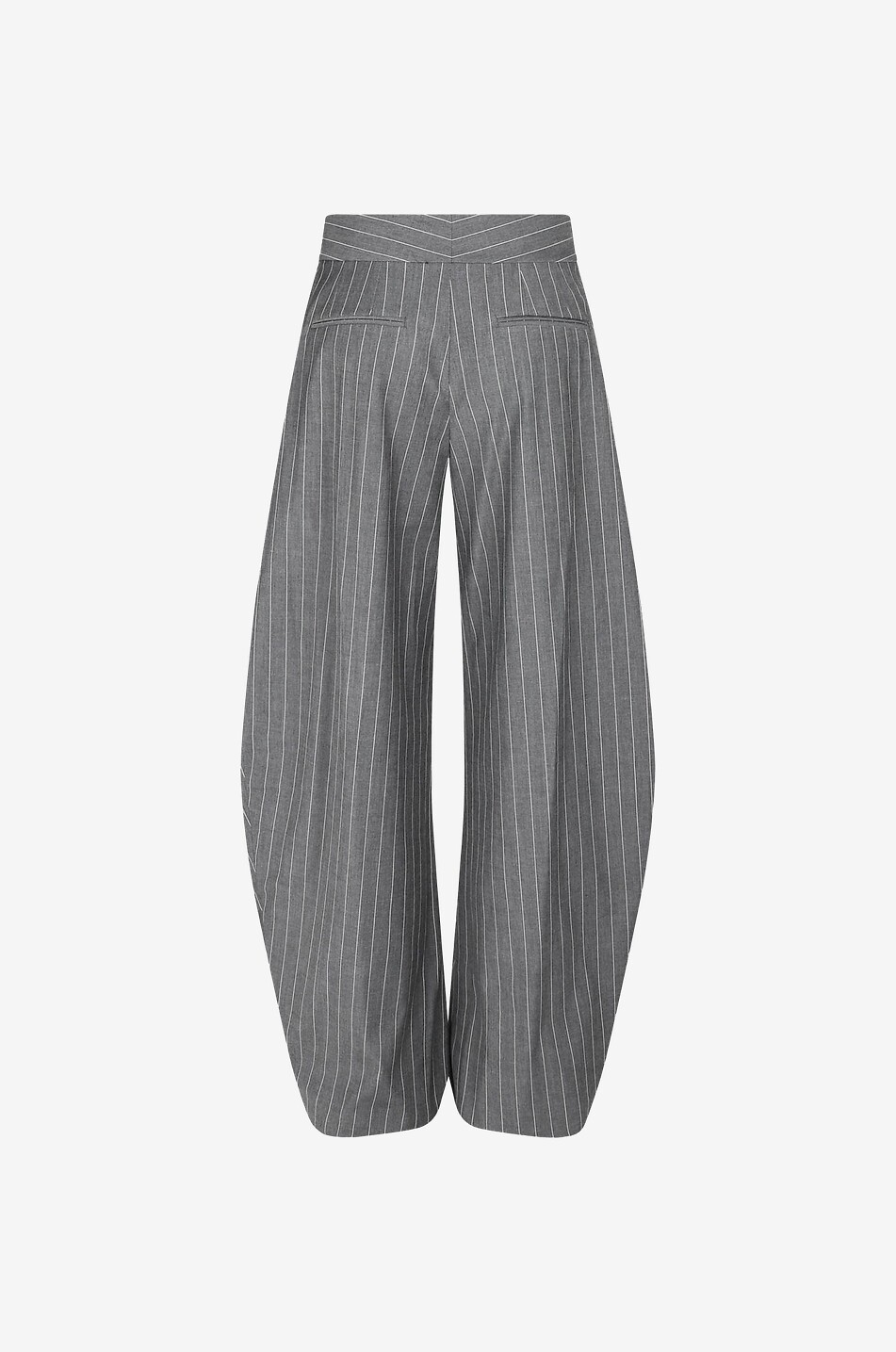 THE ATTICO Nadelstreifenhose mit weitem Bein und hohem Bund Gary Damen GRAU 2