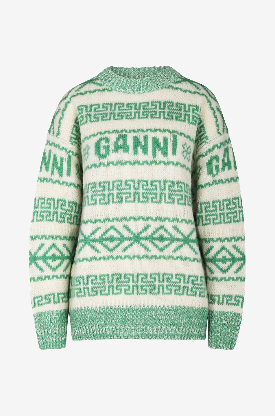 Pull jacquard oversize en laine bio