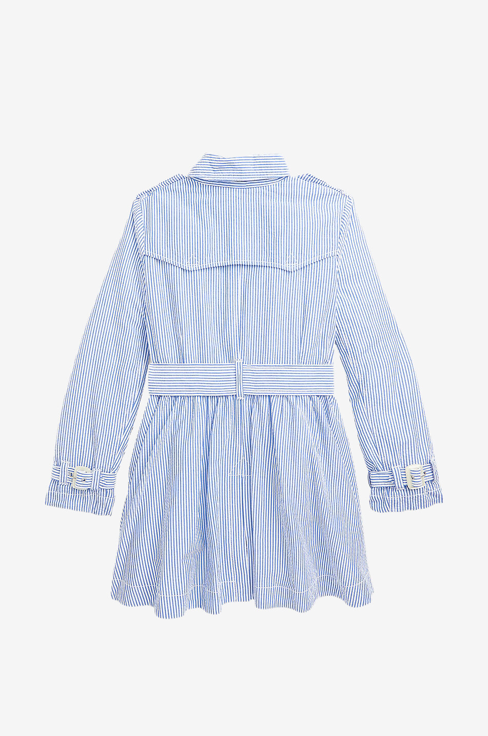 Girl's striped seersucker trench coat