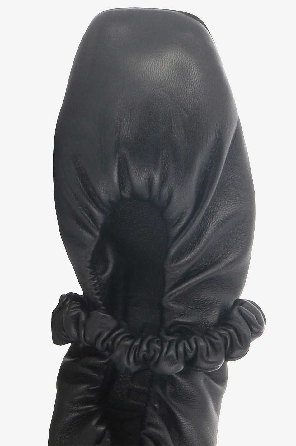 Nappaleder-Ballerinas mit eckigen Zehen Scrunchie