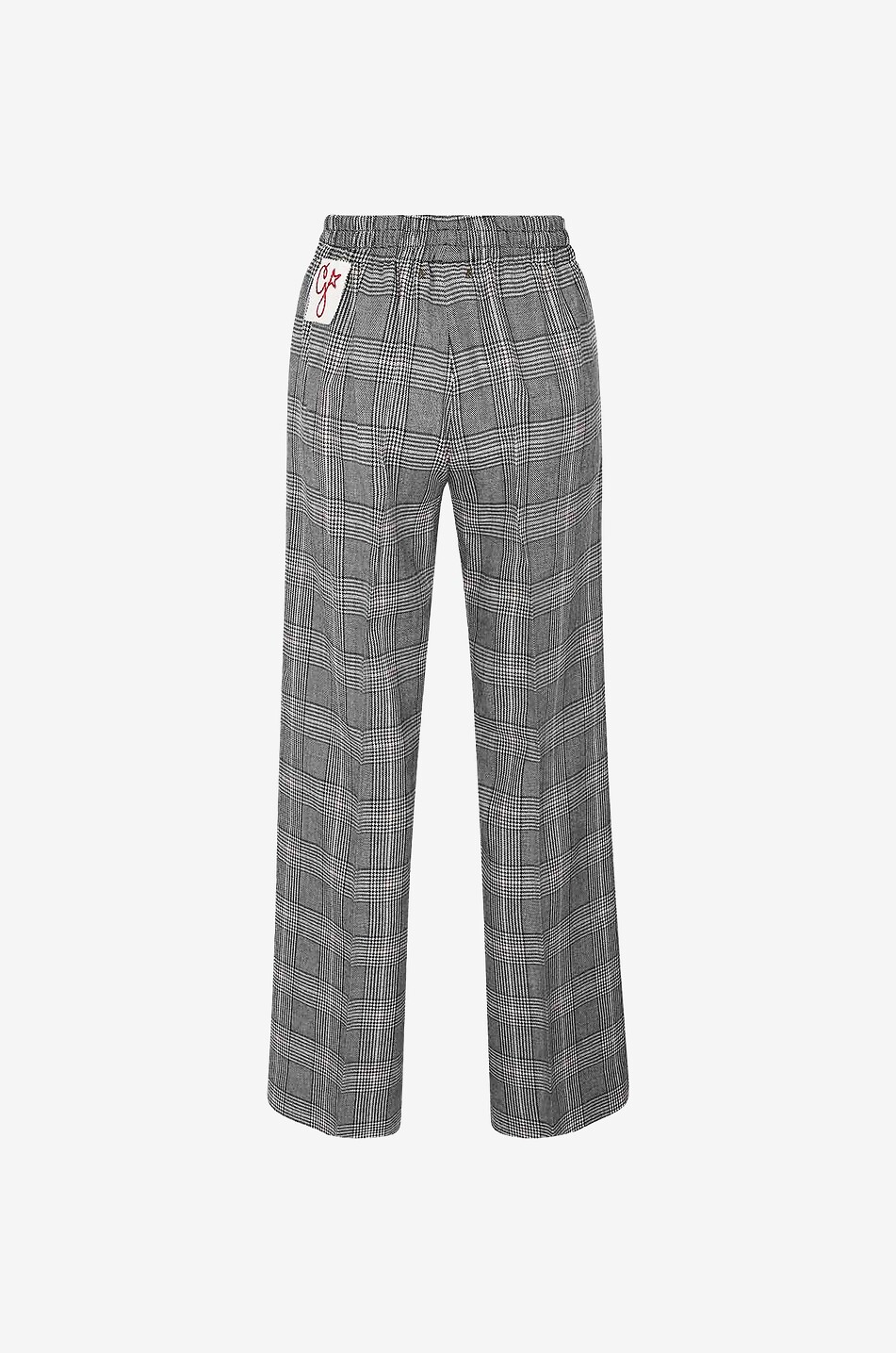 Brittany wide-leg glen check trousers