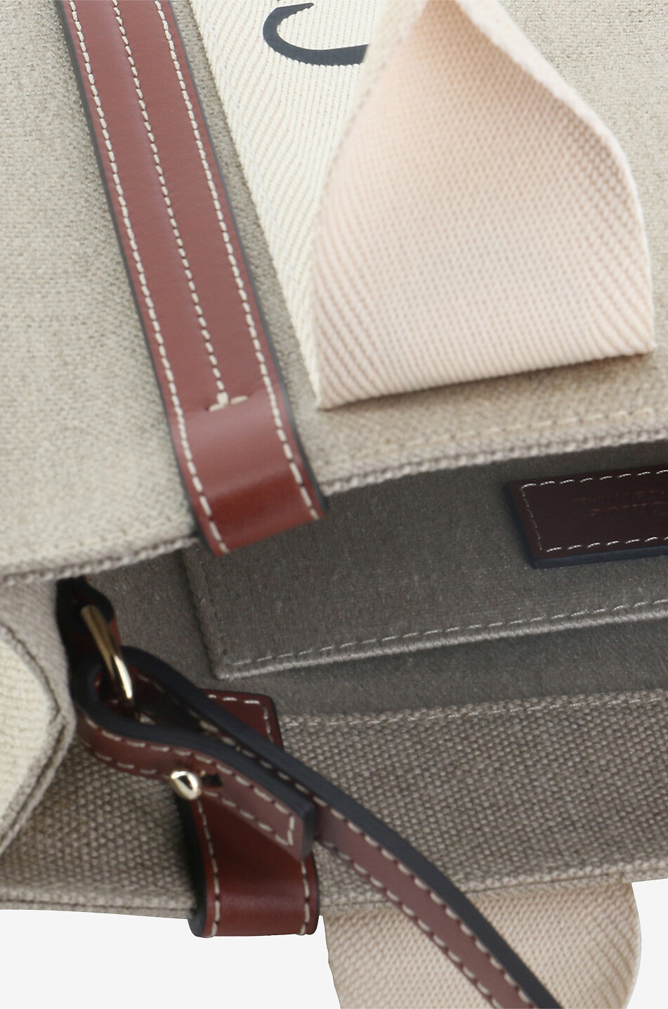 CHLOE Shopper aus Leinen und Leder Woody Small Damen BRAUN 6