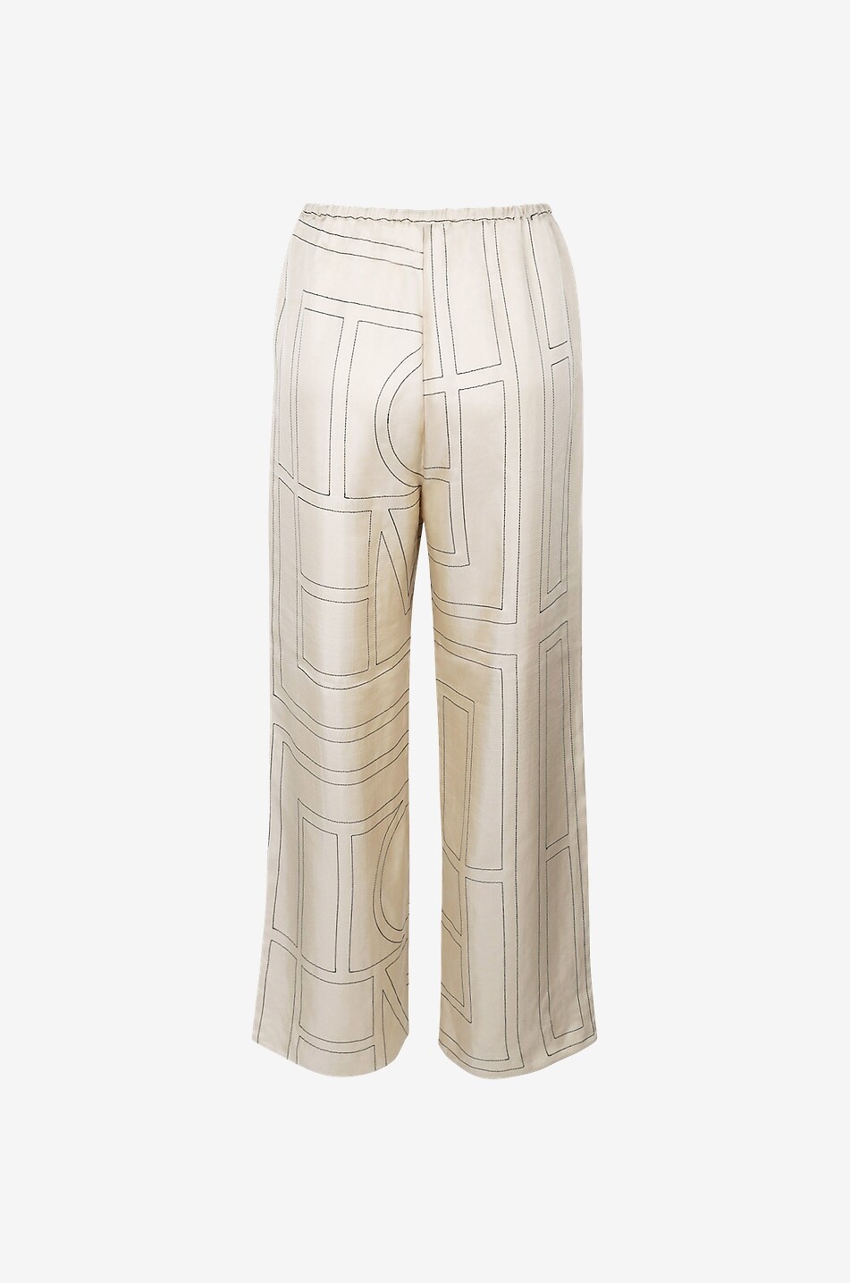 TOTEME PJ monogrammed wide-leg silk trousers Women BEIGE 2