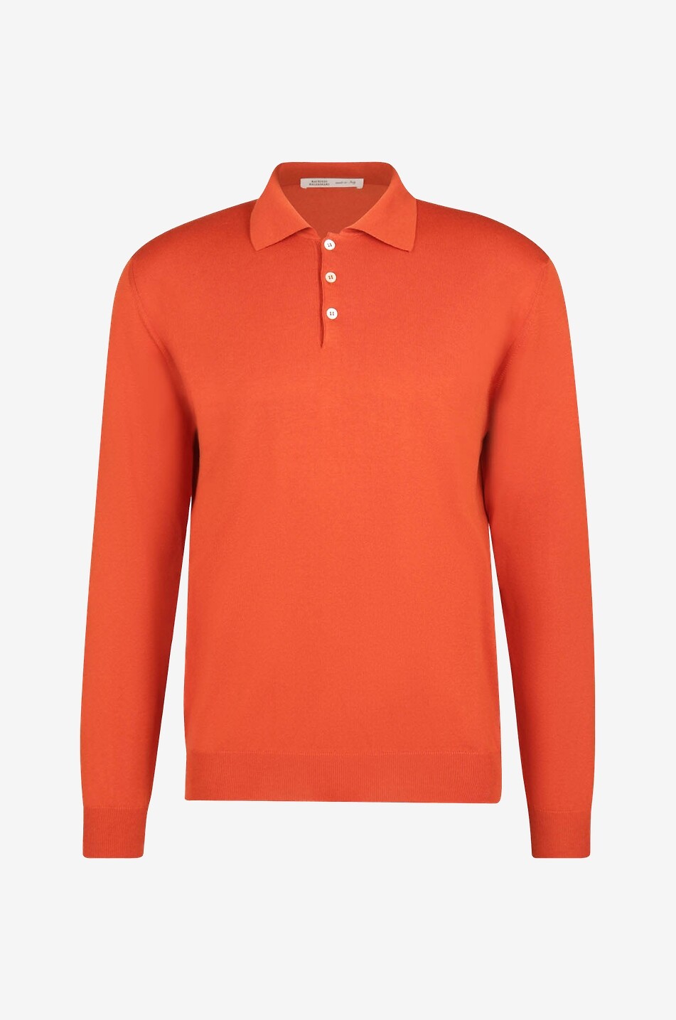 Polo à manches longues en maille de soie et coton