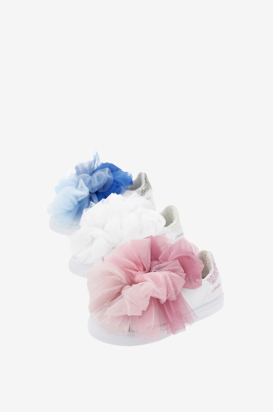 Tulle adorned low-top sneakers