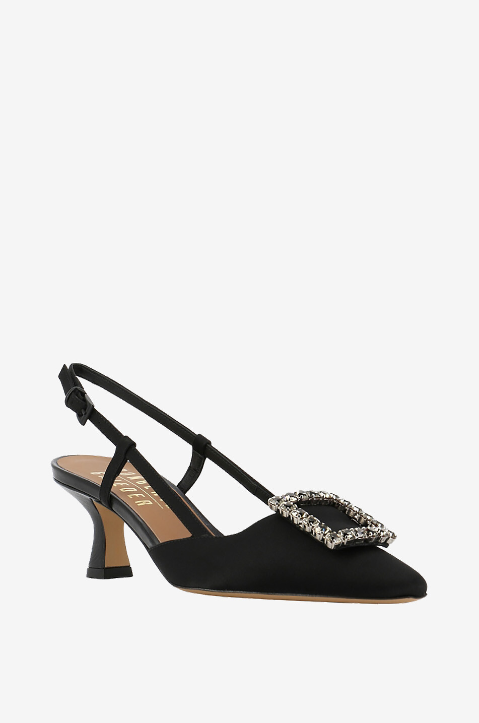 BONGENIE Stefi 60 satin slingback pumps Women BLACK 1