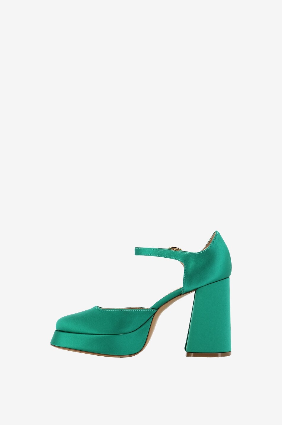 BONGENIE Riemchen-Plateau-Pumps aus Satin Mira 105 Damen GRÜN 3