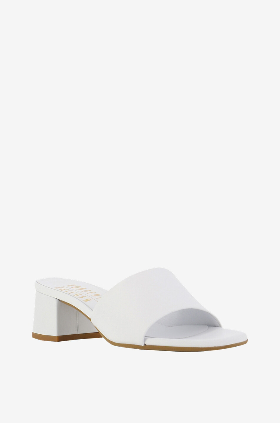 Mules à talon carré en cuir nappa Connys 50