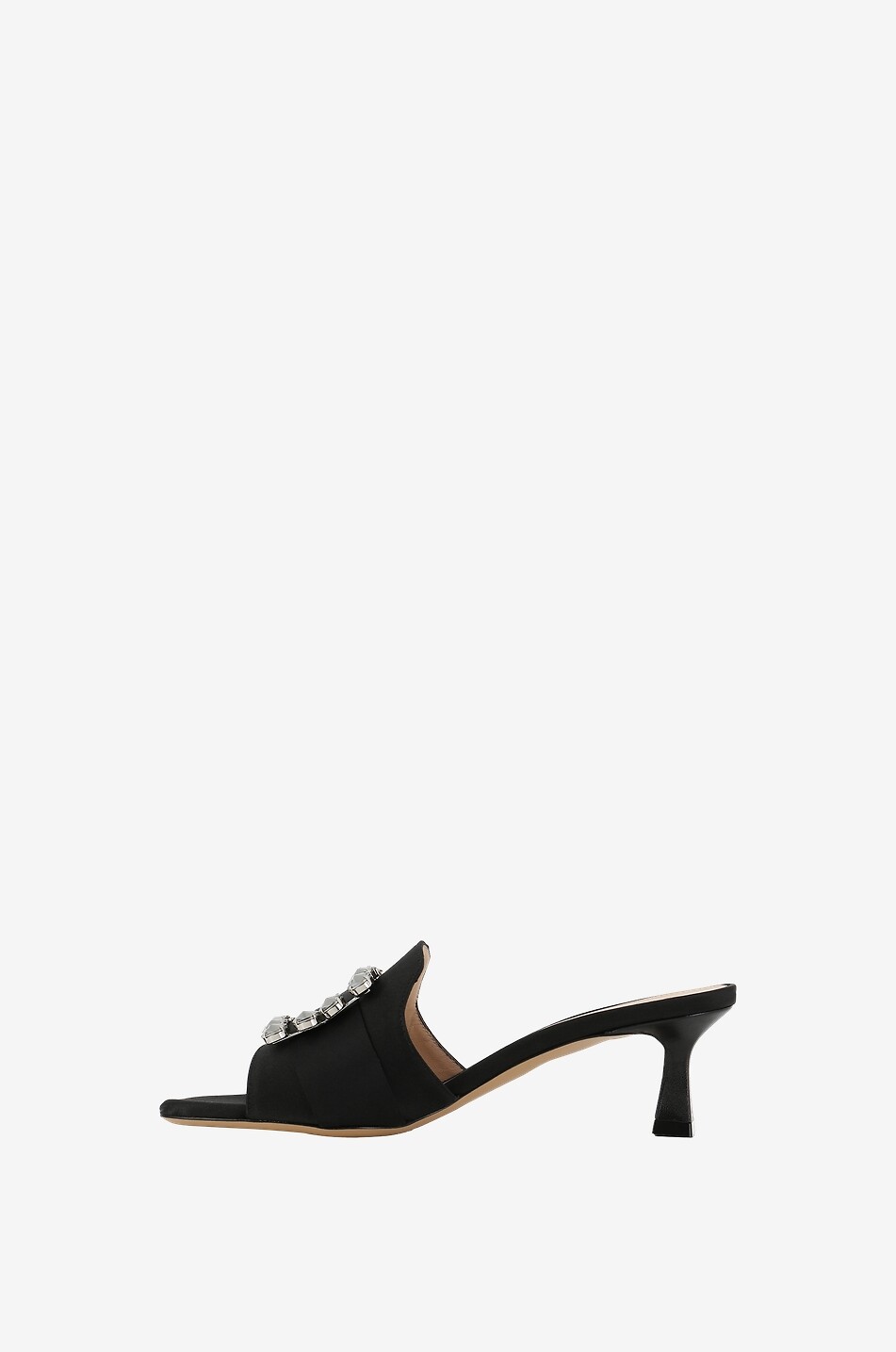 BONGENIE Mules à talon en satin Basa 55 Femme NOIR 3