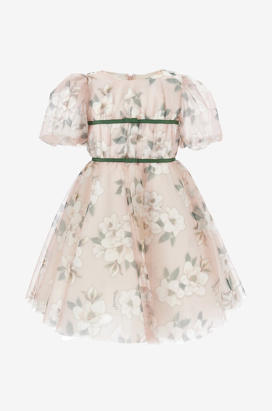 Mädchen-Kleid mit Puffärmeln und Blütenprint