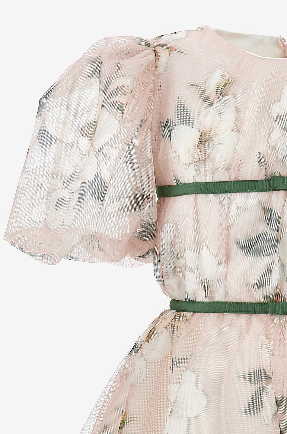 Mädchen-Kleid mit Puffärmeln und Blütenprint