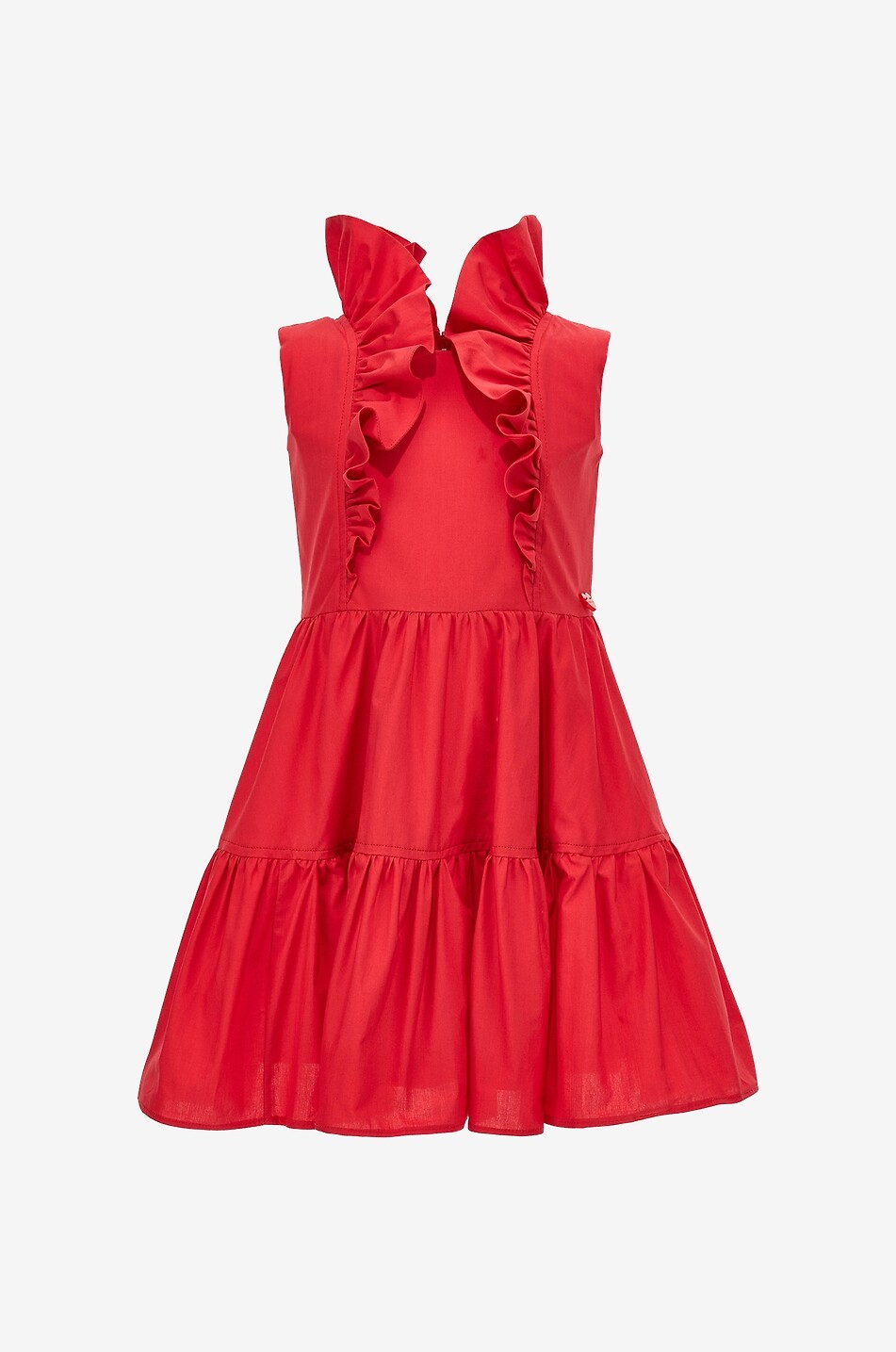 Ärmelloses Stufenvolant-Mädchenkleid