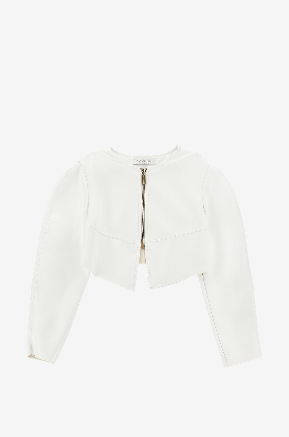 Faux leather cropped girl's jacket