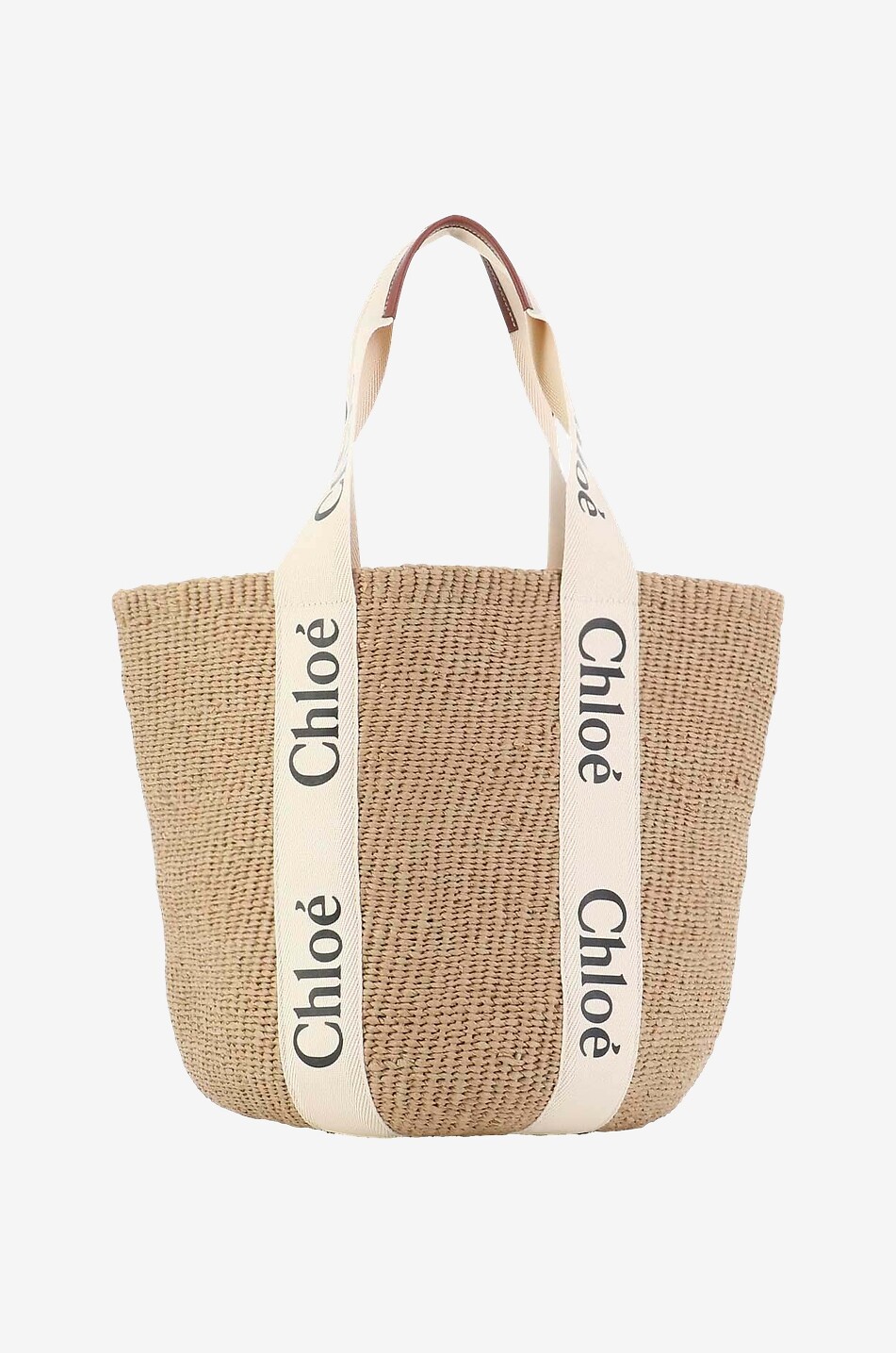 CHLOE Handgeflochtener Korb Woddy Large Damen WEISS 3