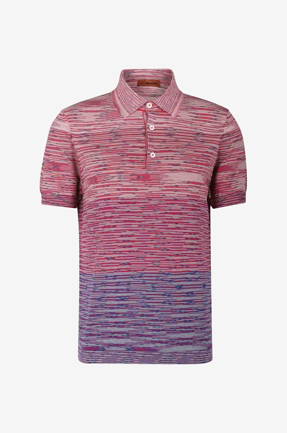 Stripe adorned short-sleeved polo shirt