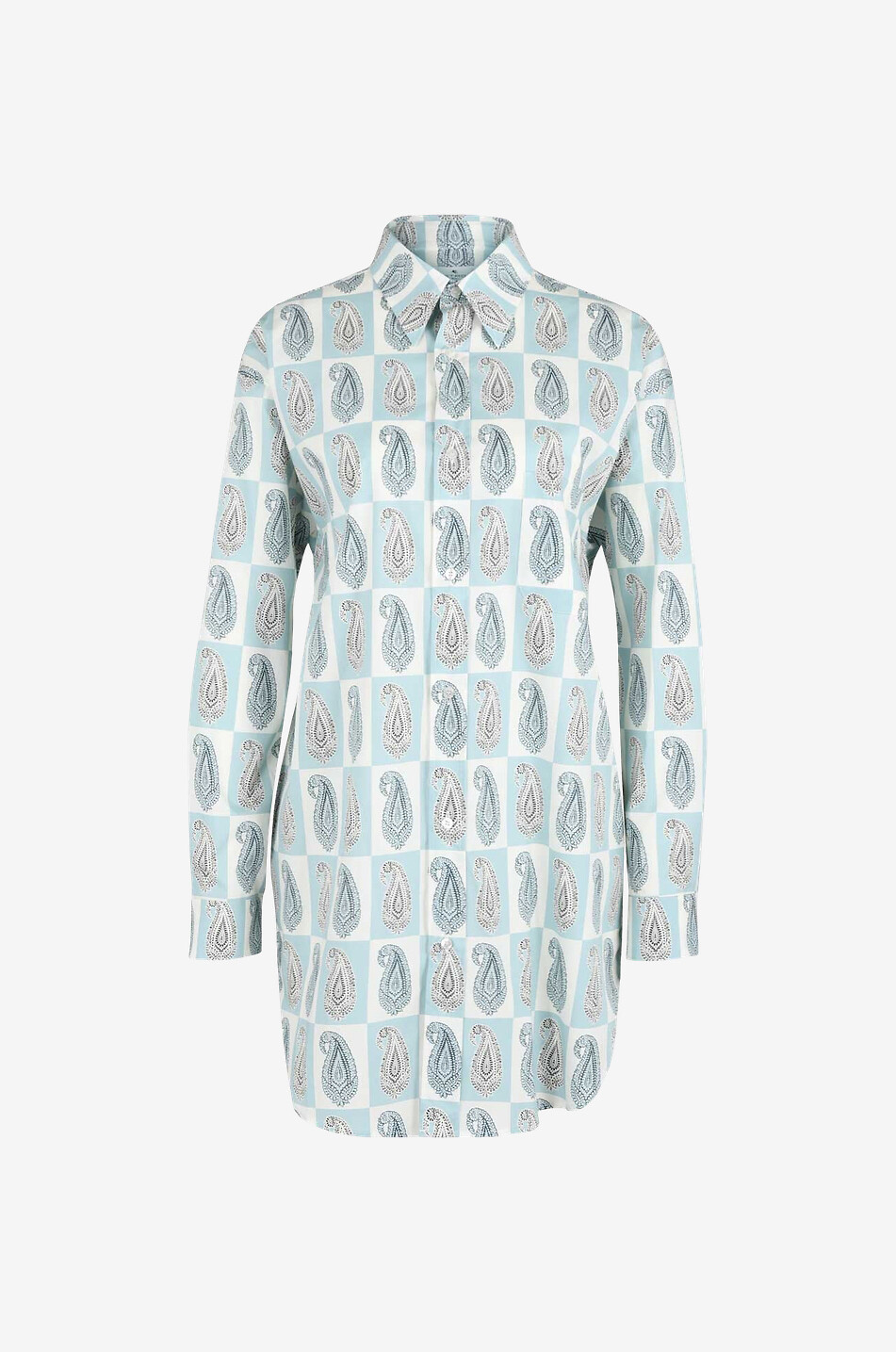 Oversize-Hemd mit Print Paisley Checkerboard
