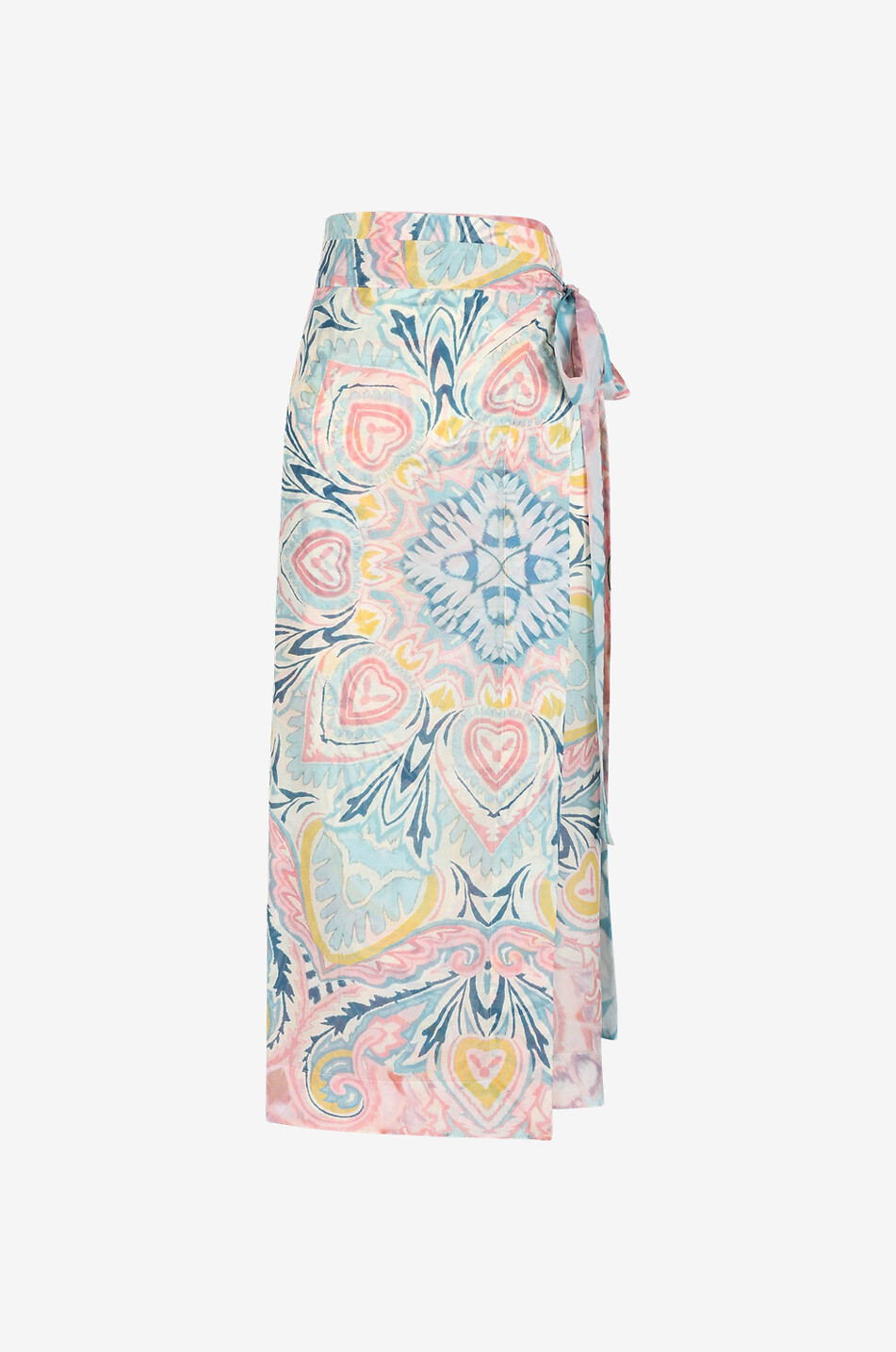 Paréo long en voile de coton et soie Paisley Hearts