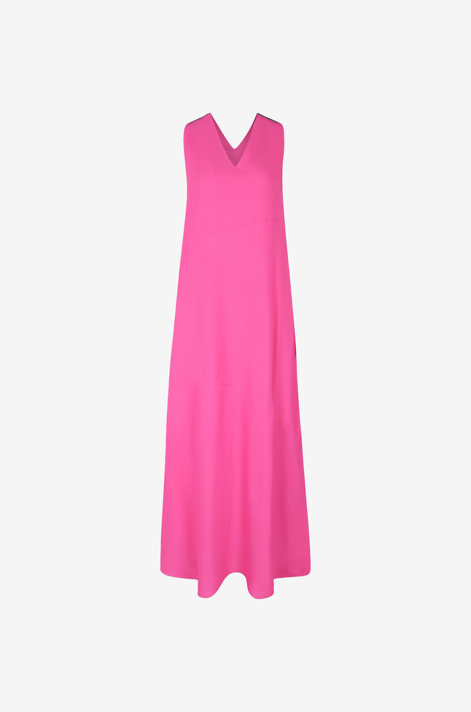 Langes A-förmiges ärmelloses Crêpe-Kleid