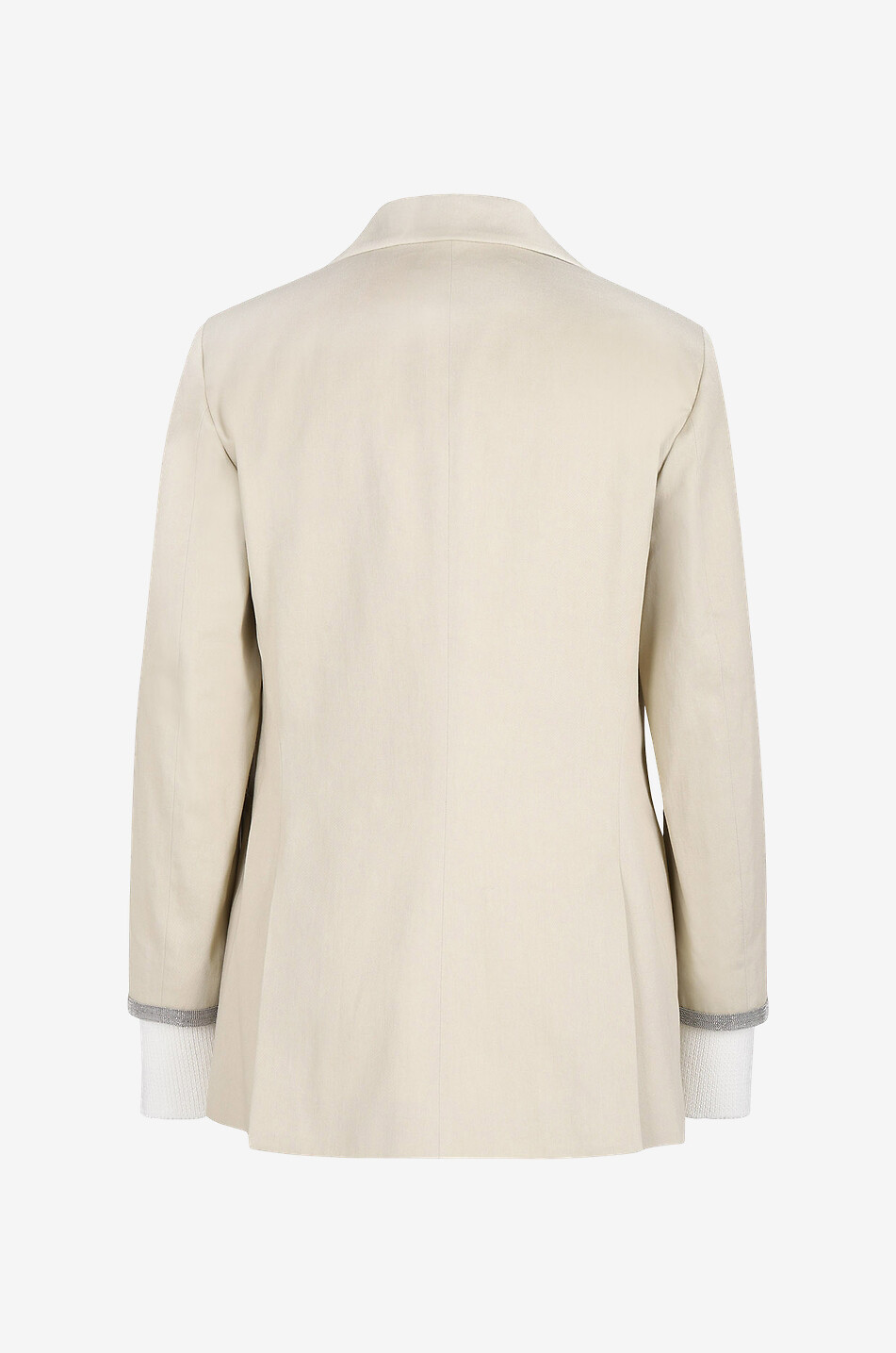 Gabardine- und Strick-Blazer mit Perlen