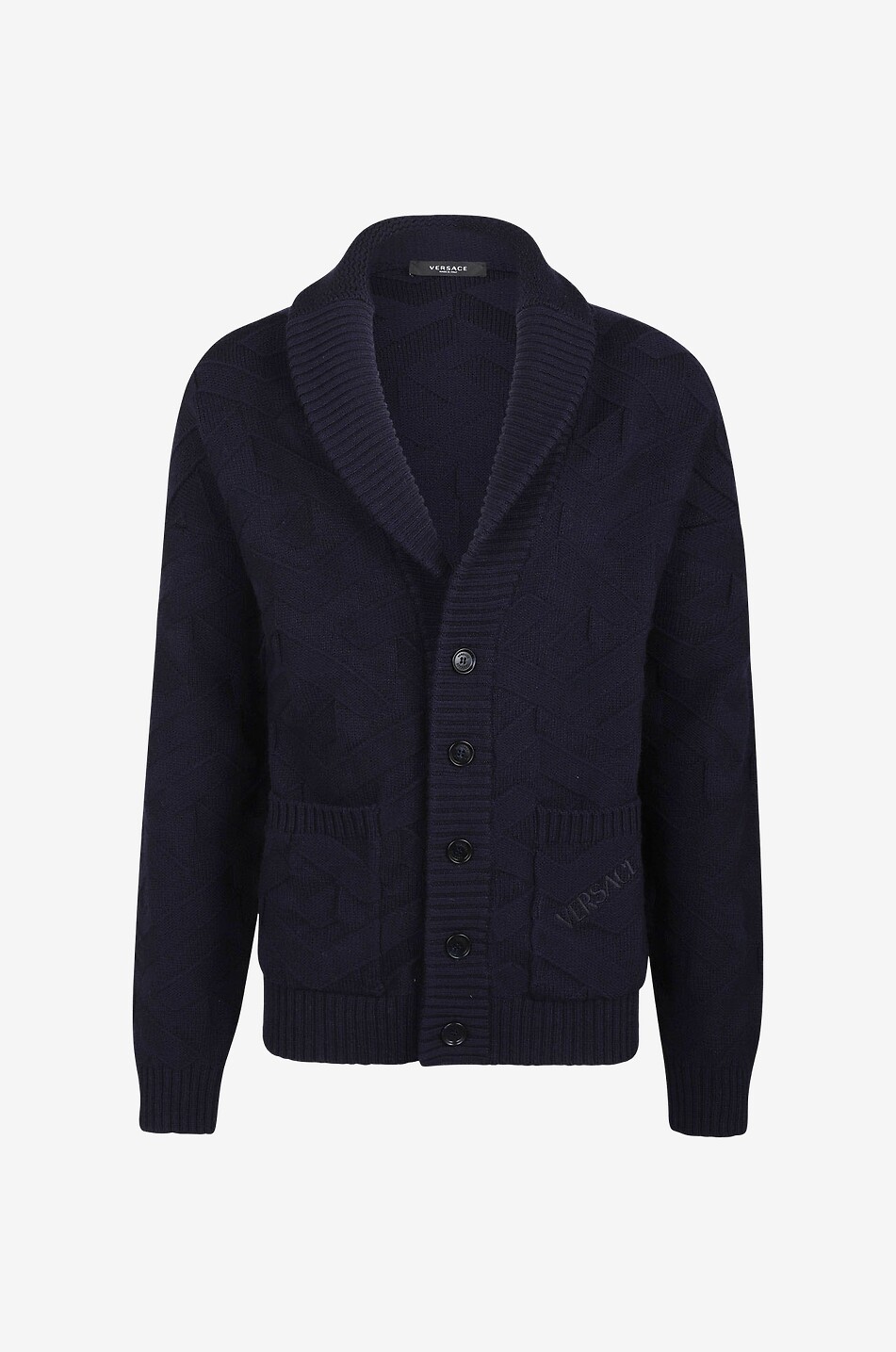 La Greca shawl collar jacquard cardigan