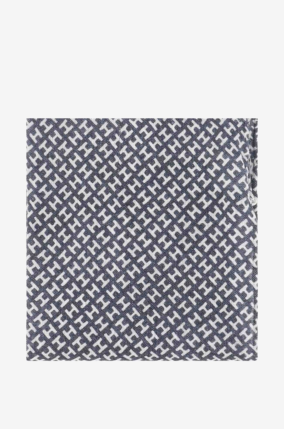 HEMISPHERE Bade wool and linen pocket square Men MEDIUM BLUE 1